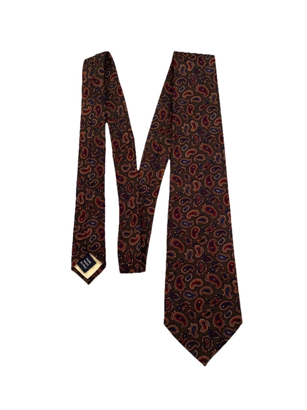 VTG Polo Ralph Lauren Men’s Wool Necktie Paisley Print Handmade Italy
